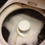 shortly after the washer went into the agitate cycle, the water became black!