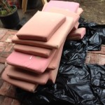 This the stack of backrest cushions from Merilee, about 1/3 of the total cushion volume.
