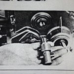 The manual shows the manual starter boss being unscrewed from the camshaft.