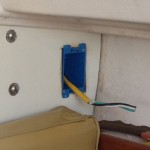 An outlet in the bulkhead just outboard of the chainplate location faces the dinette and will be a convenient place to plug in TV, table lamp, chargers